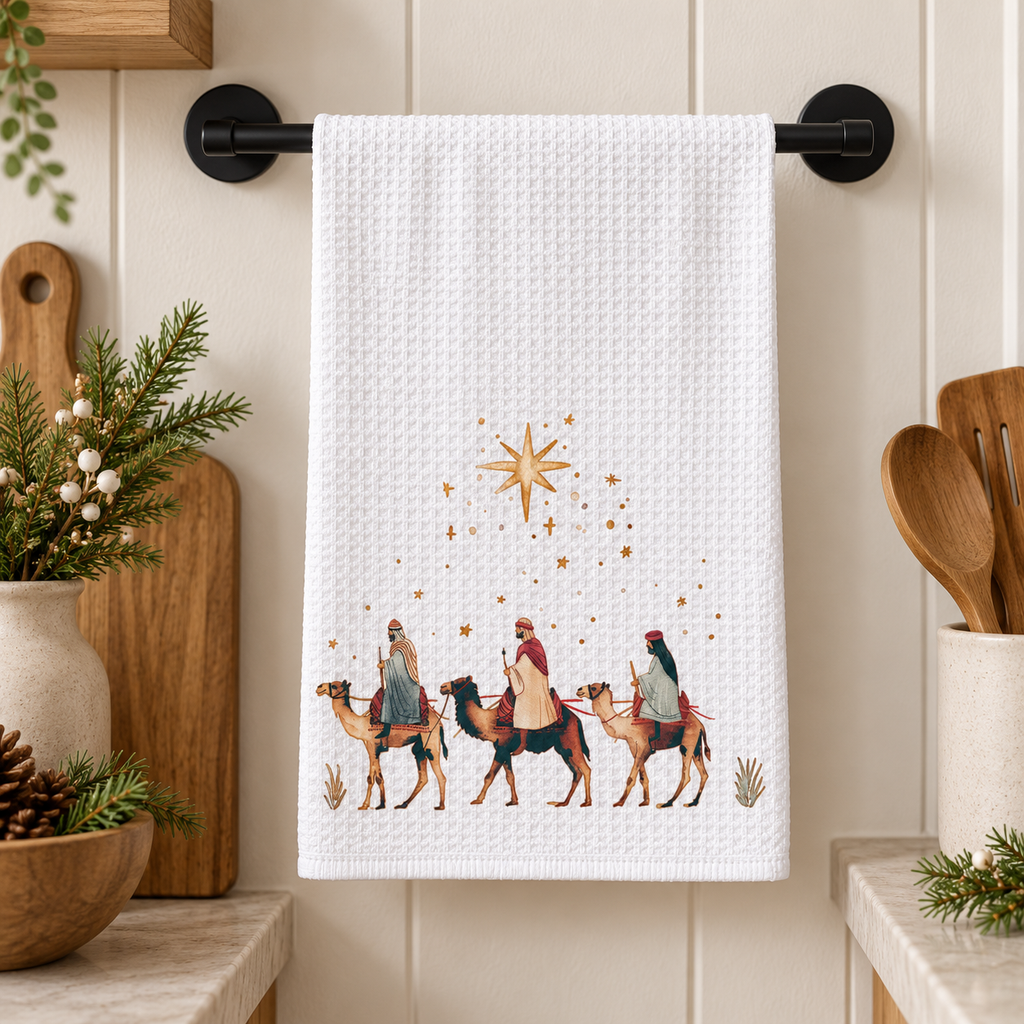 Three Wise Men Waffle Kitchen Towel