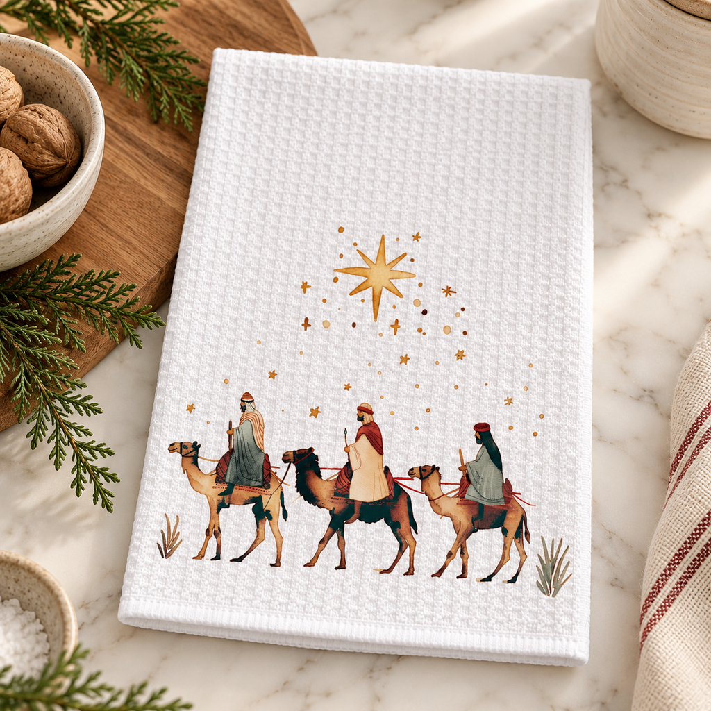 Three Wise Men Waffle Kitchen Towel