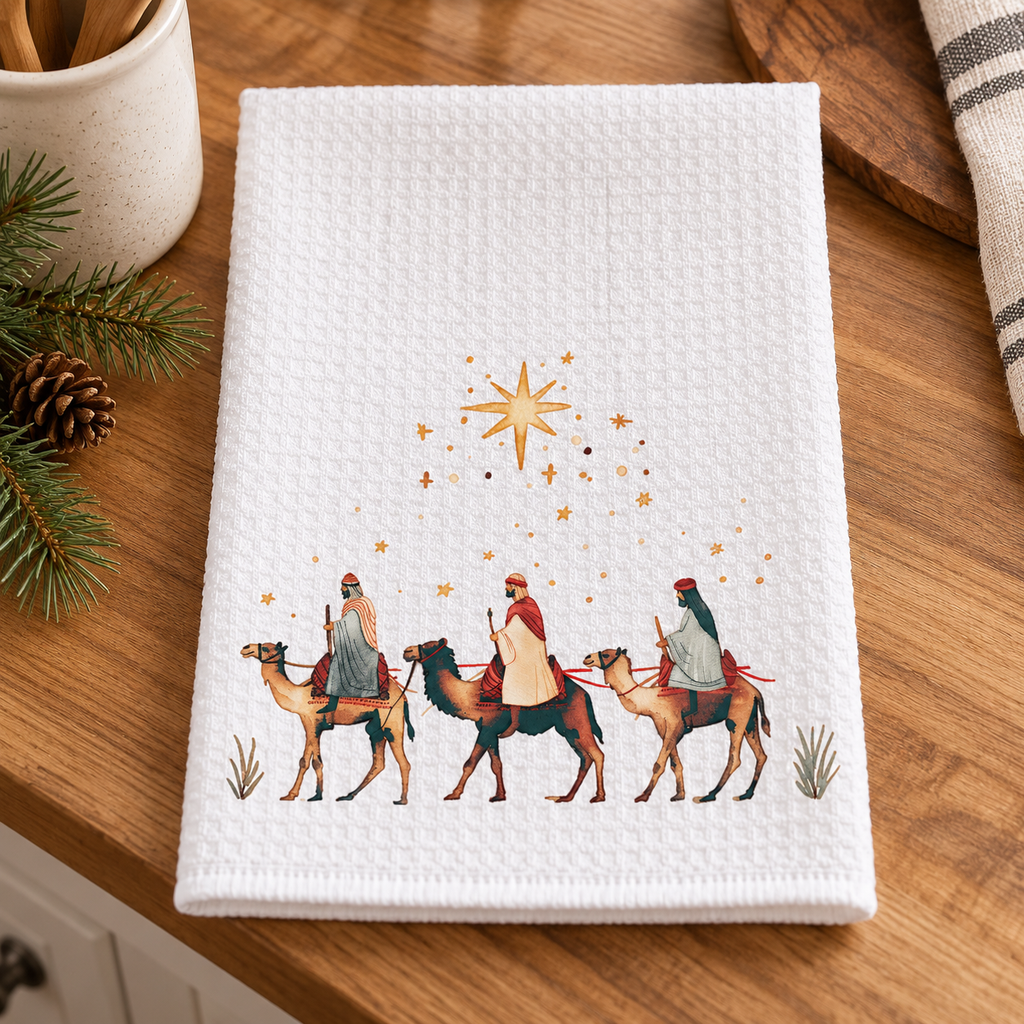Three Wise Men Waffle Kitchen Towel