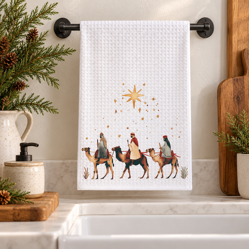 Three Wise Men Waffle Kitchen Towel