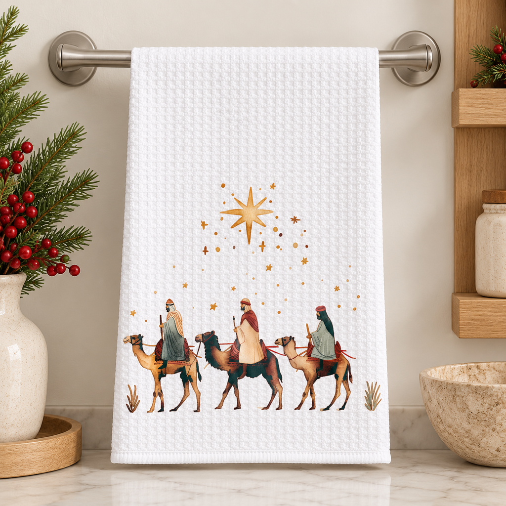 Three Wise Men Waffle Kitchen Towel