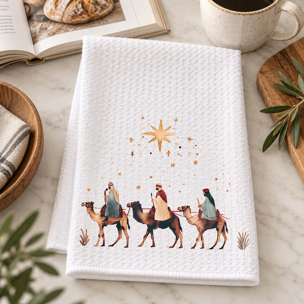 Three Wise Men Waffle Kitchen Towel