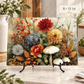 Autumn Botanical Glass Cutting & Serving Board