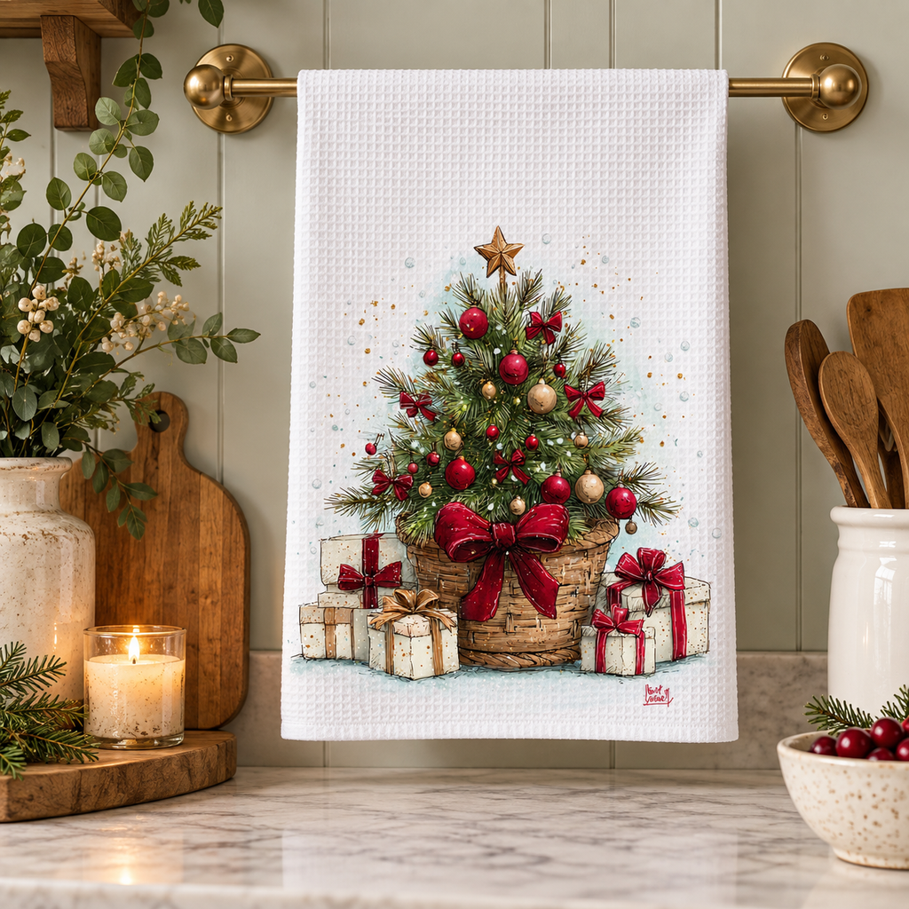 Christmas Tree Waffle Kitchen Towel
