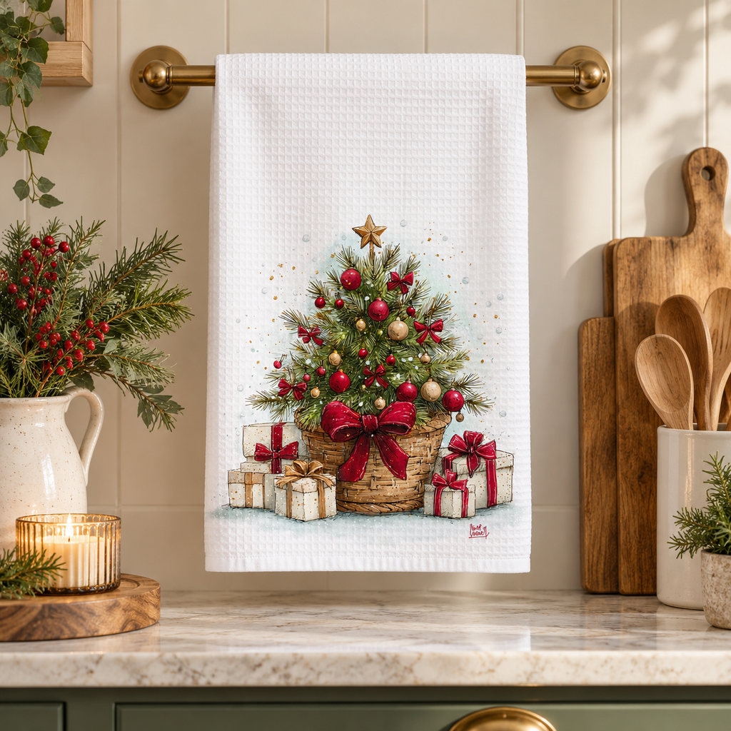 Christmas Tree Waffle Kitchen Towel