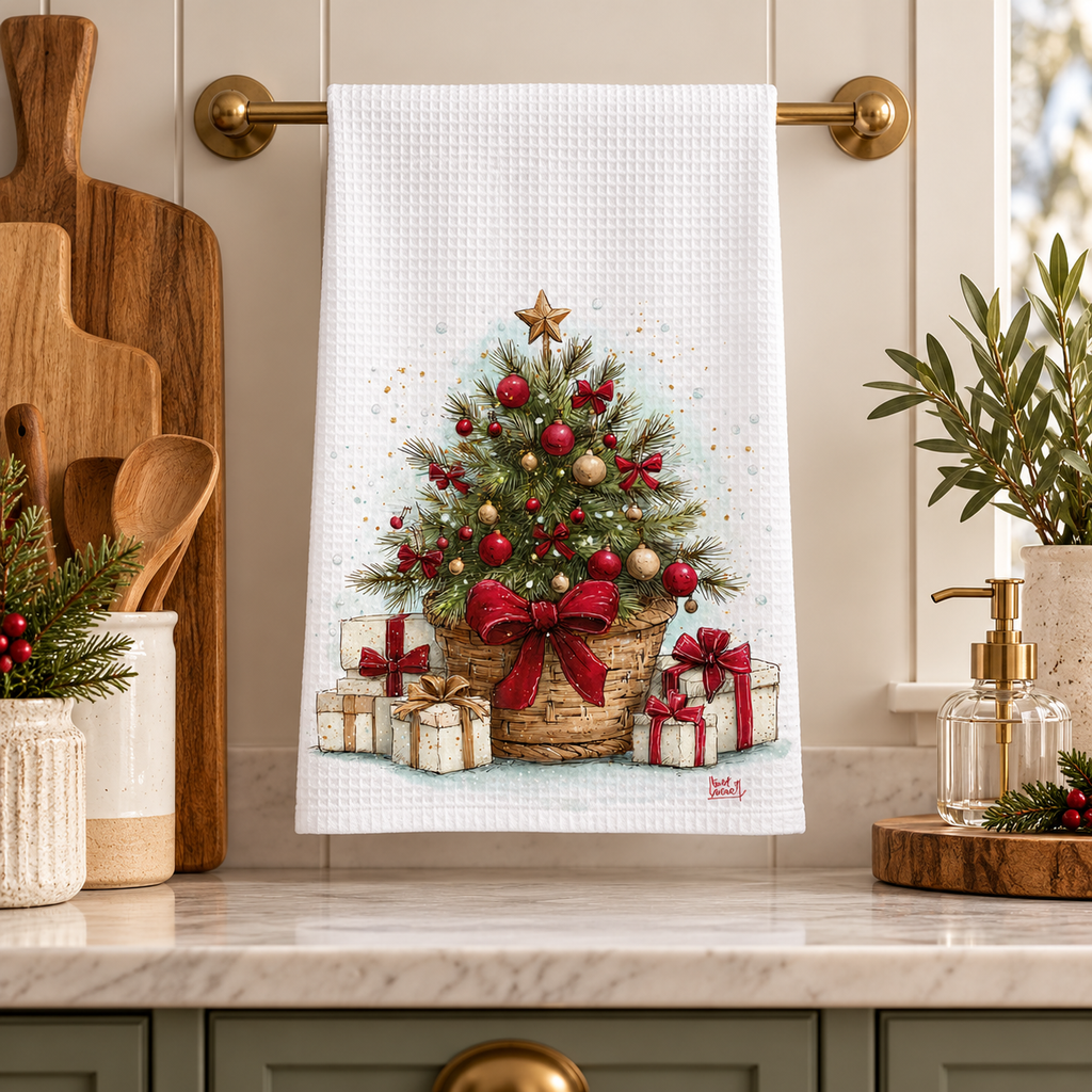 Christmas Tree Waffle Kitchen Towel