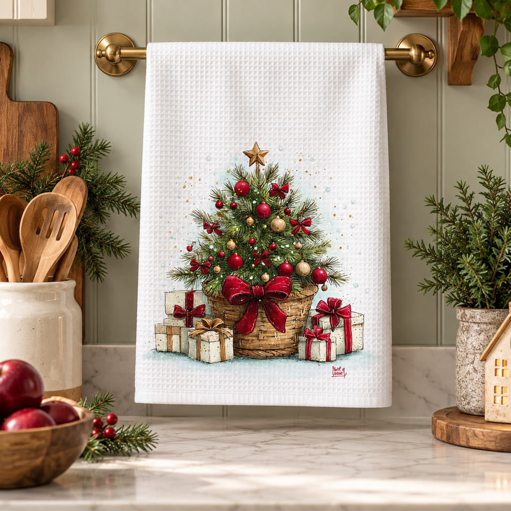 Christmas Tree Waffle Kitchen Towel