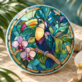 Toucan Ceramic Coaster – Tropical Orchid Jungle Design