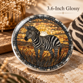 Zebra Ceramic Coaster – African Safari Sunset Design