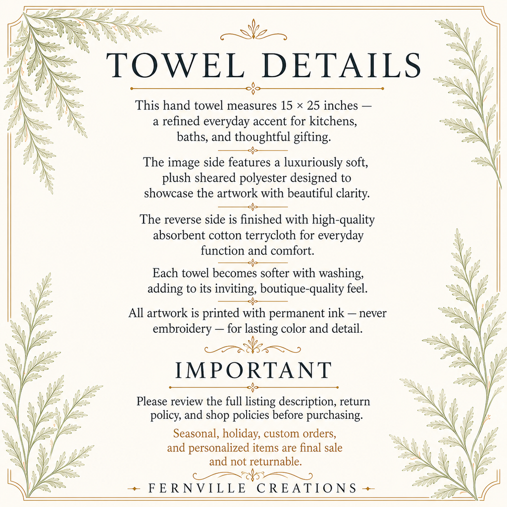 Watercolor Autumn Leaves Hand Towel, Fall Bathroom Decor, Rustic Thanksgiving Guest Towel