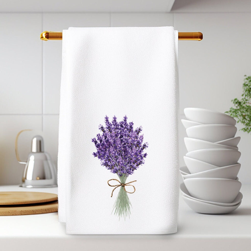 Lavender Bouquet Hand Towel: Elegant Kitchen or Bath Decor