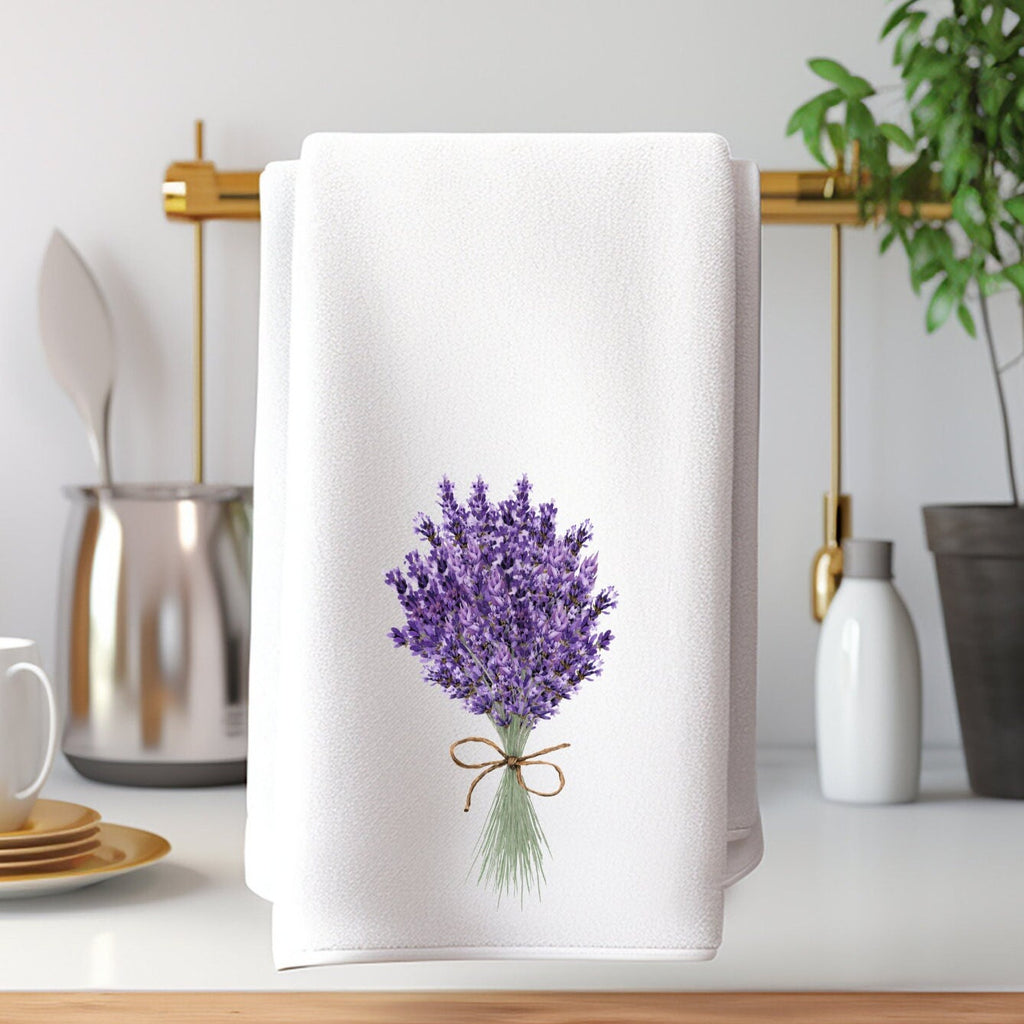 Lavender Bouquet Hand Towel: Elegant Kitchen or Bath Decor