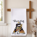 Halloween Waffle Weave Dish Towel: Witchy Kitchen Decor