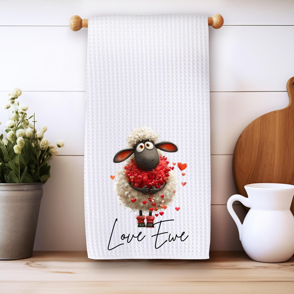 Valentine's Day Kitchen Towel: Waffle Weave Anniversary Gift