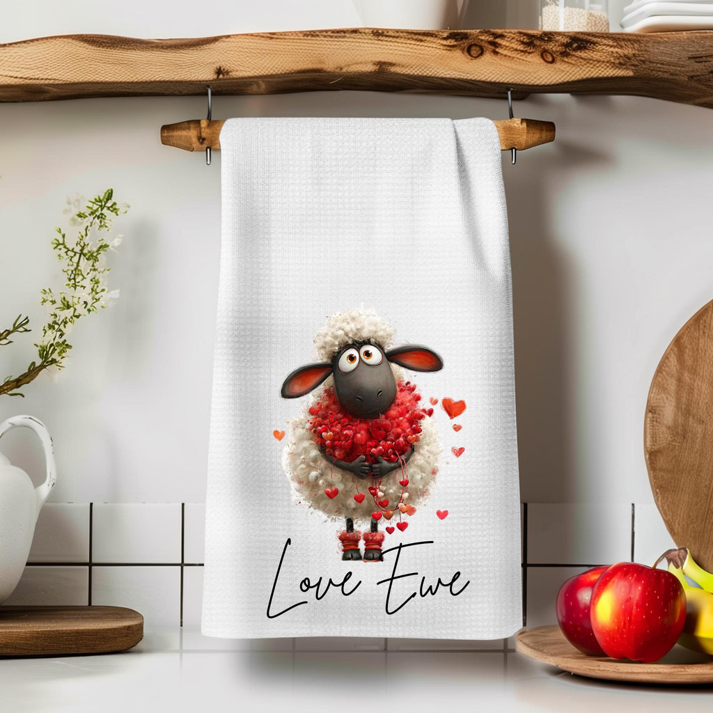 Valentine's Day Kitchen Towel: Waffle Weave Anniversary Gift