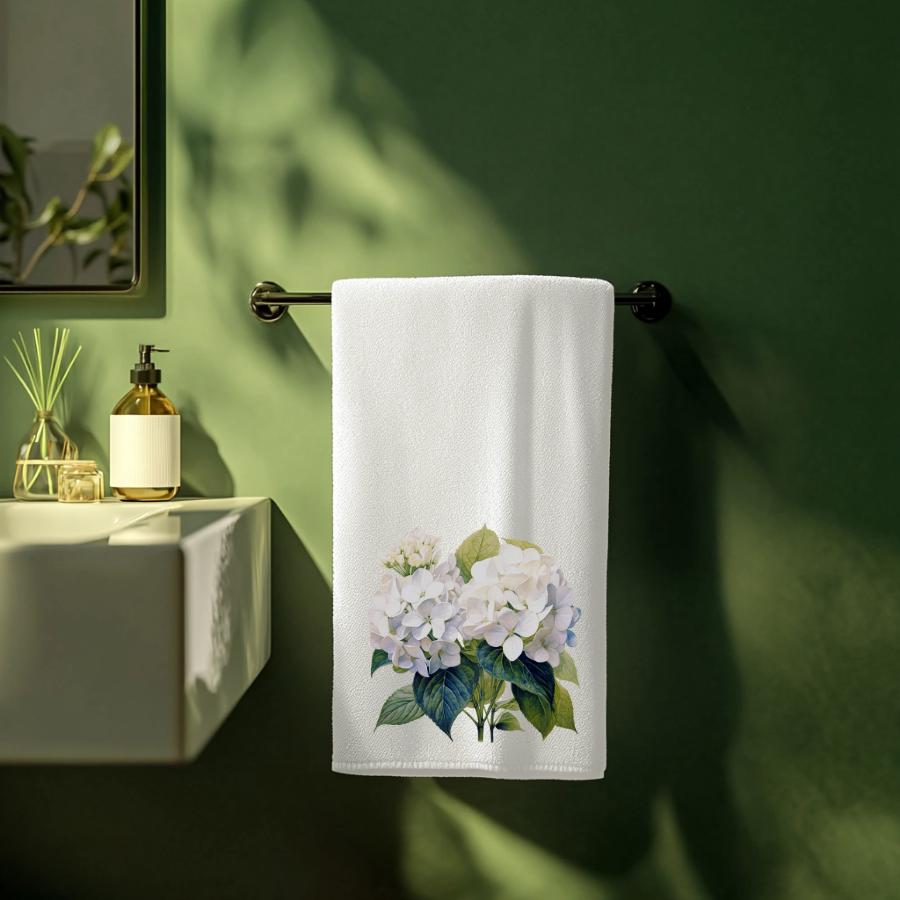 Hydrangea Bath Towel: Plush Sheared Polyester & Cotton Terrycloth