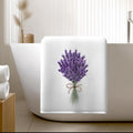 Lavender Bouquet Bath Towel, White Floral Spa Bathroom Decor, French Country Gift