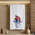 Patriotic Floral Hand Towel, Americana Bathroom Decor, Red White Blue Guest Bath Accent