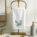 Fern Fingertip Towel, Botanical Guest Bath Decor, Greenery Bathroom Gift