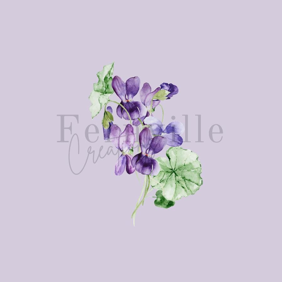 Purple Violet Hand Towel, Floral Bathroom Decor, Botanical Guest Bath Accent