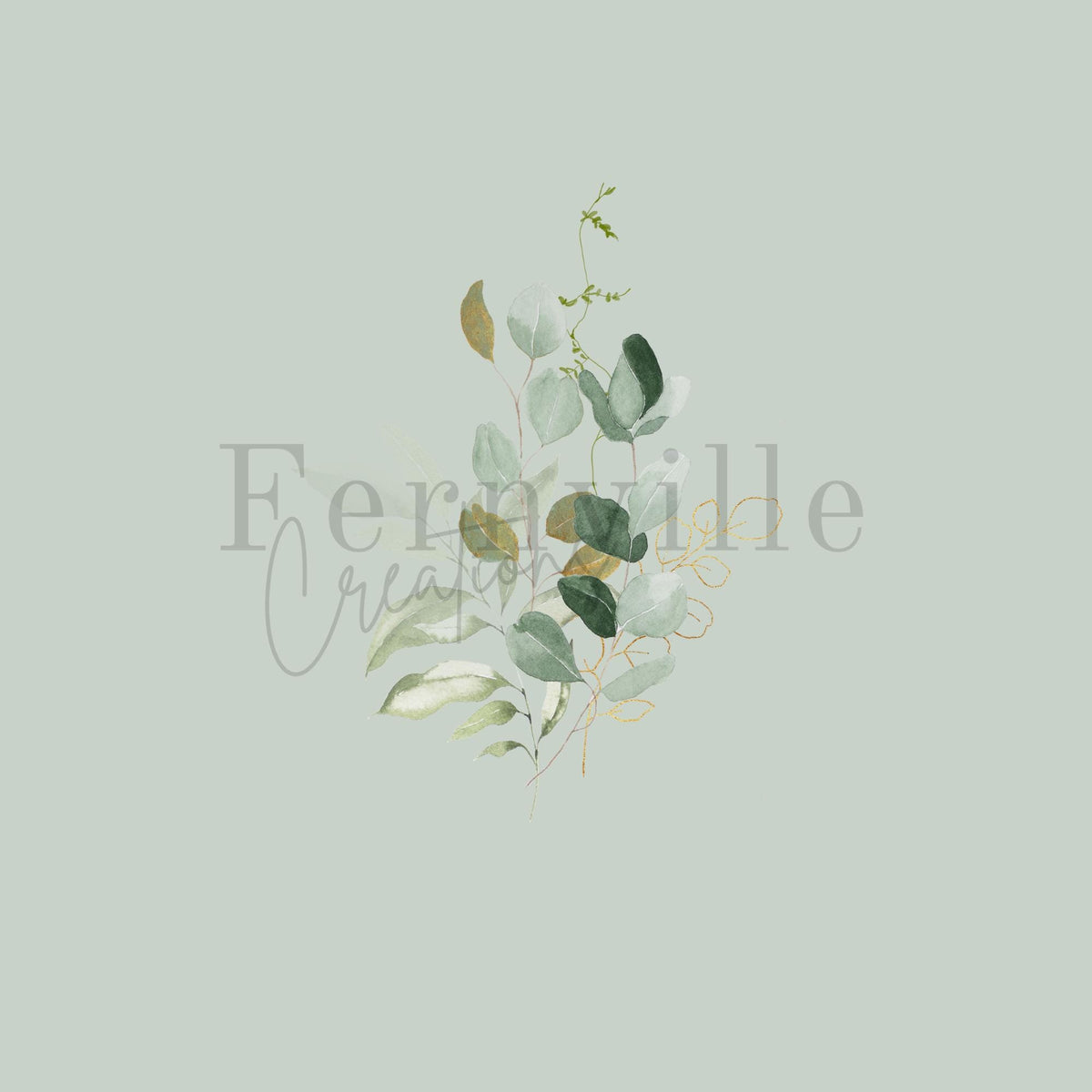 Eucalyptus Fingertip Towel, Elegant Botanical Bathroom Decor, Soft Neutral Spa Style Accent