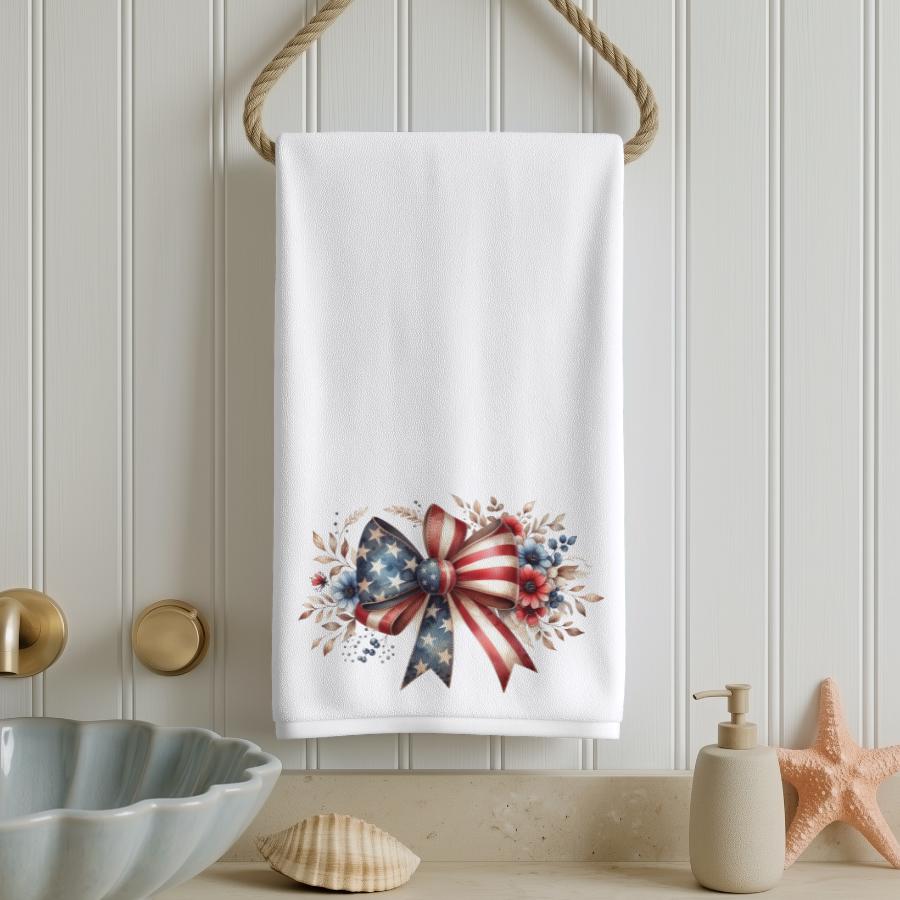 Patriotic Hand Towel: Americana Kitchen & Bathroom Decor