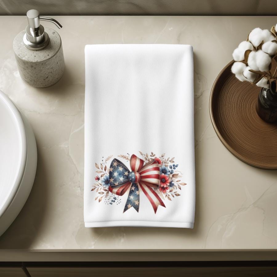 Patriotic Hand Towel: Americana Kitchen & Bathroom Decor