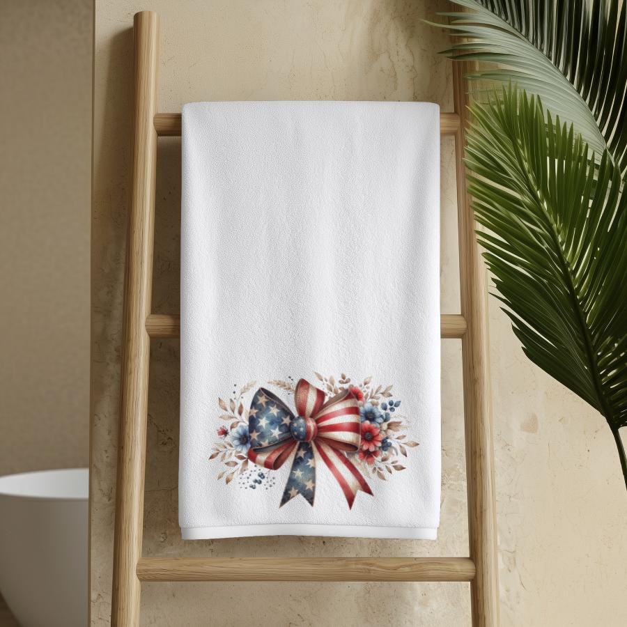 Patriotic Hand Towel: Americana Kitchen & Bathroom Decor