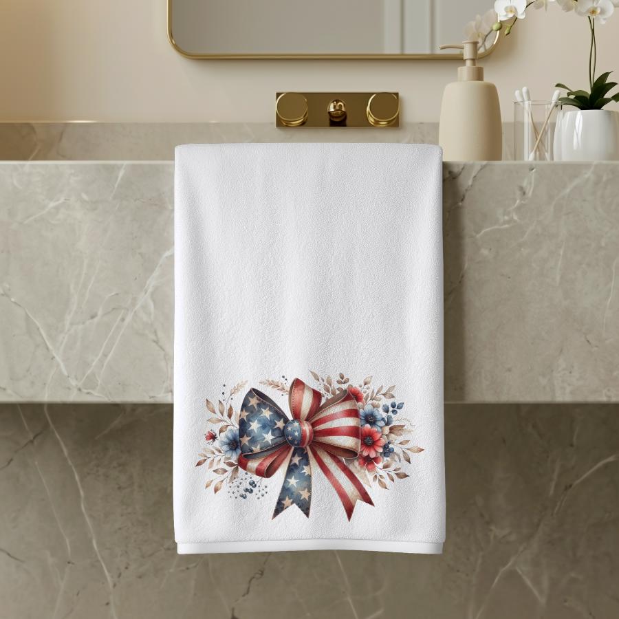 Patriotic Hand Towel: Americana Kitchen & Bathroom Decor