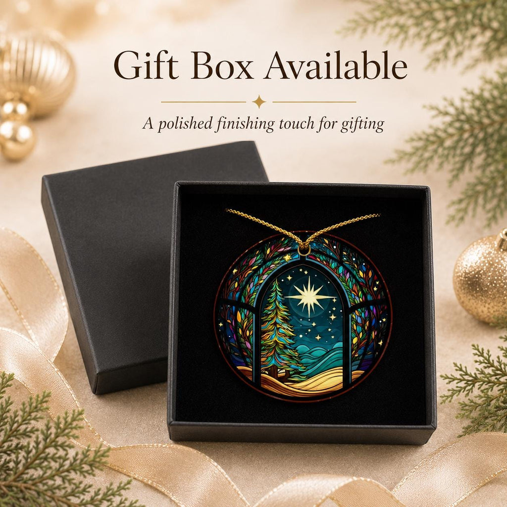 Starry Winter Ceramic Ornament, Leaded Glass Inspired Holiday Keepsake