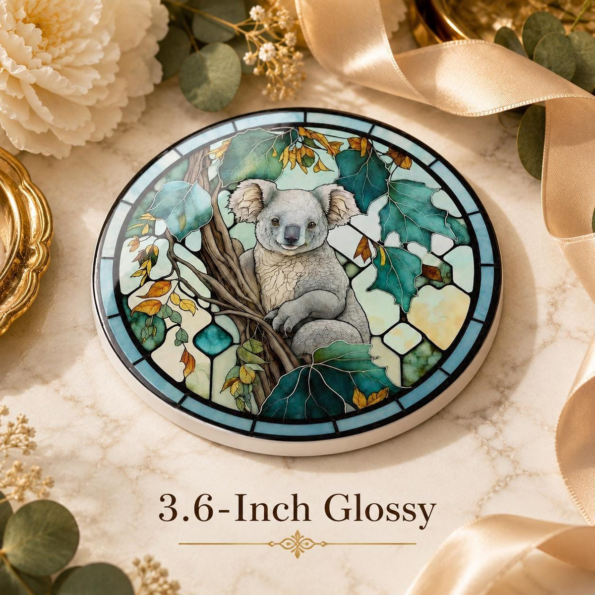 Koala Ceramic Coaster, Australian Wildlife Drink Tile, Animal Lover Gift