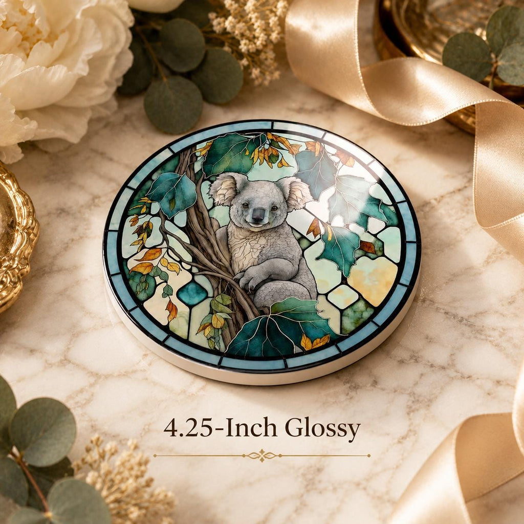 Koala Ceramic Coaster, Australian Wildlife Drink Tile, Animal Lover Gift