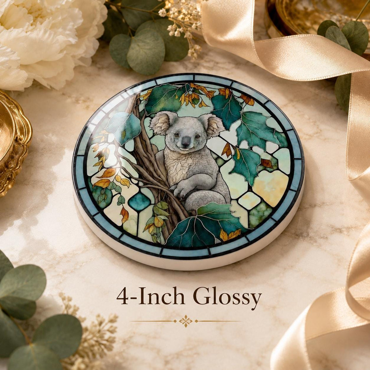 Koala Ceramic Coaster, Australian Wildlife Drink Tile, Animal Lover Gift
