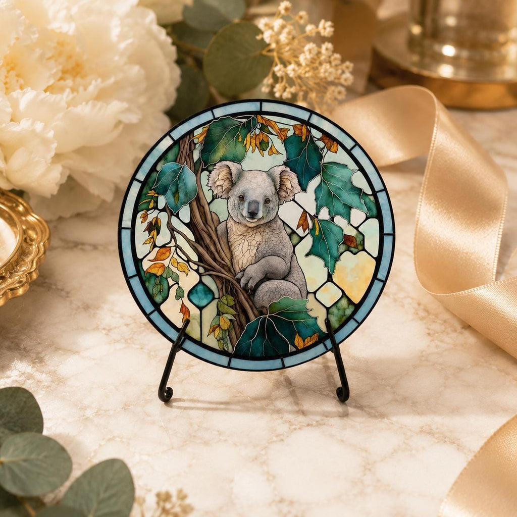 Koala Ceramic Coaster, Australian Wildlife Drink Tile, Animal Lover Gift