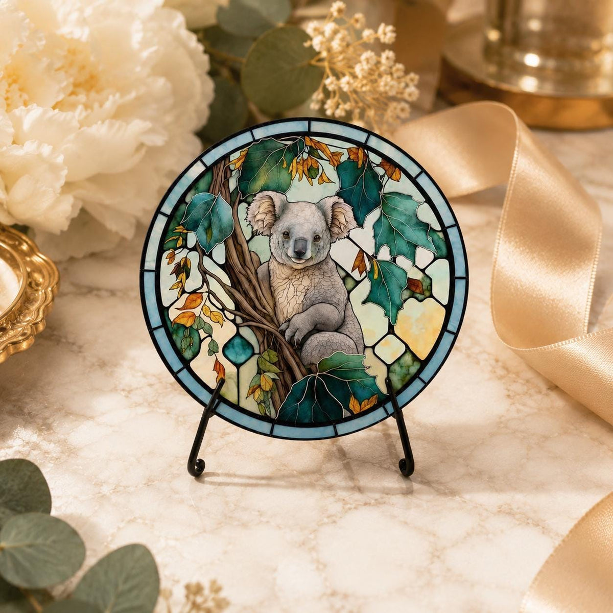 Koala Ceramic Coaster, Australian Wildlife Drink Tile, Animal Lover Gift