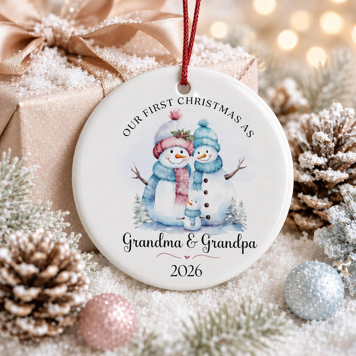 Grandparent Ornament, First Christmas as Grandma and Grandpa Keepsake