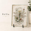 Dragonfly Glass Charcuterie Tray, Vintage Botanical Serving Board