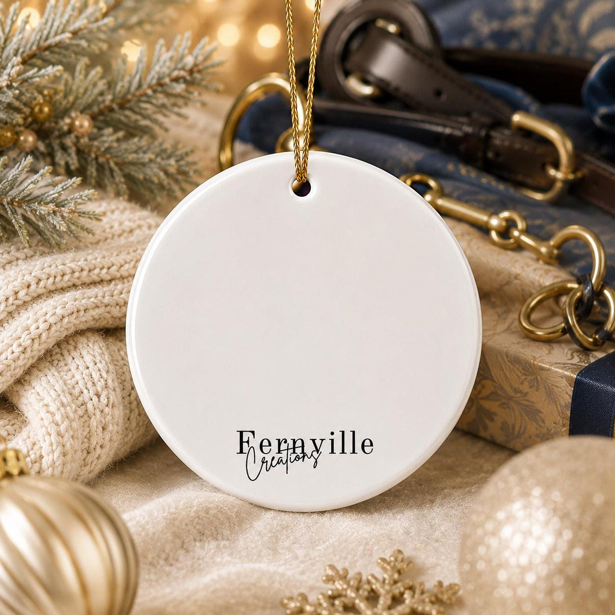 Elegant White Horse Ornament, Ceramic Keepsake with Floral Design