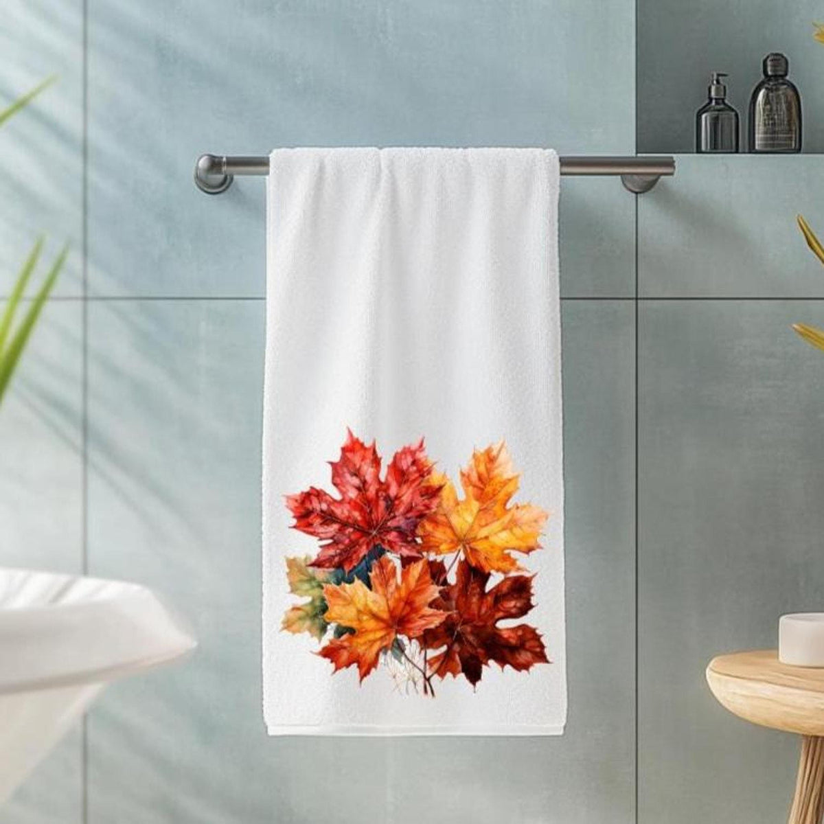 Autumn Leaves Towel, Elegant Fall Decor for Your Bathroom