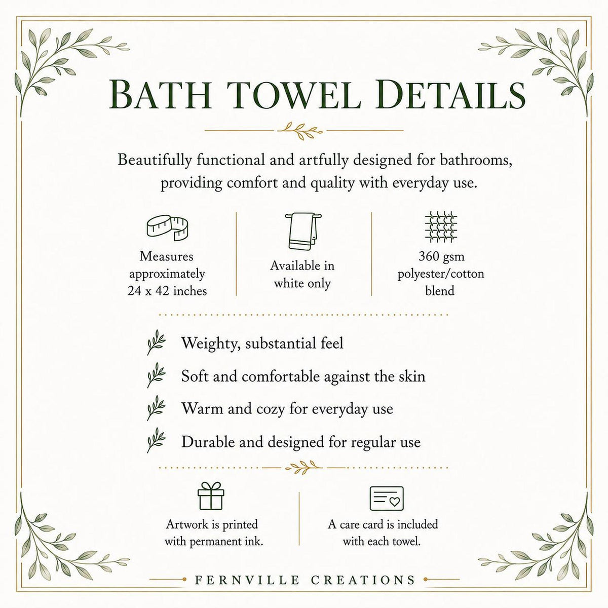 Vintage Bath Towel with Bathroom Typography, Black and White Design