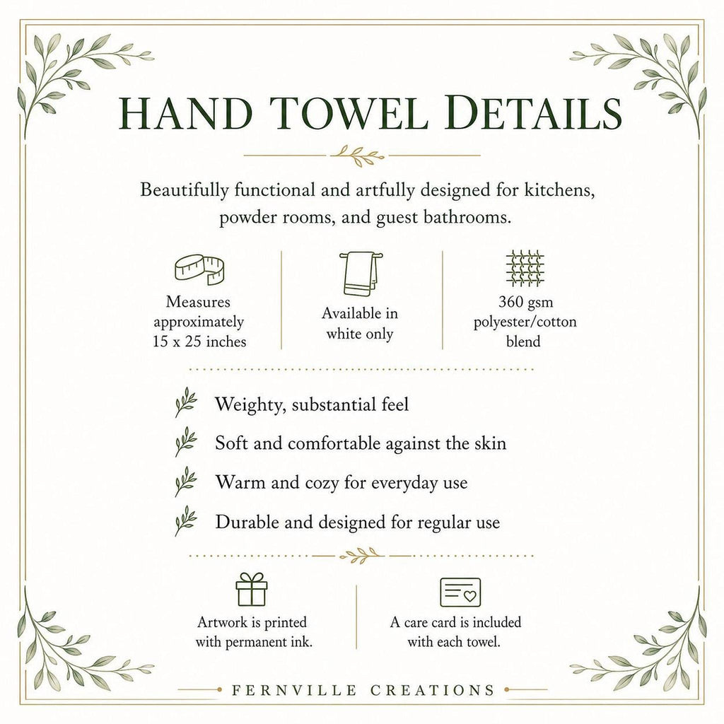 Fall Hand Towel with Autumn Dahlia Floral Design, Elegant Guest