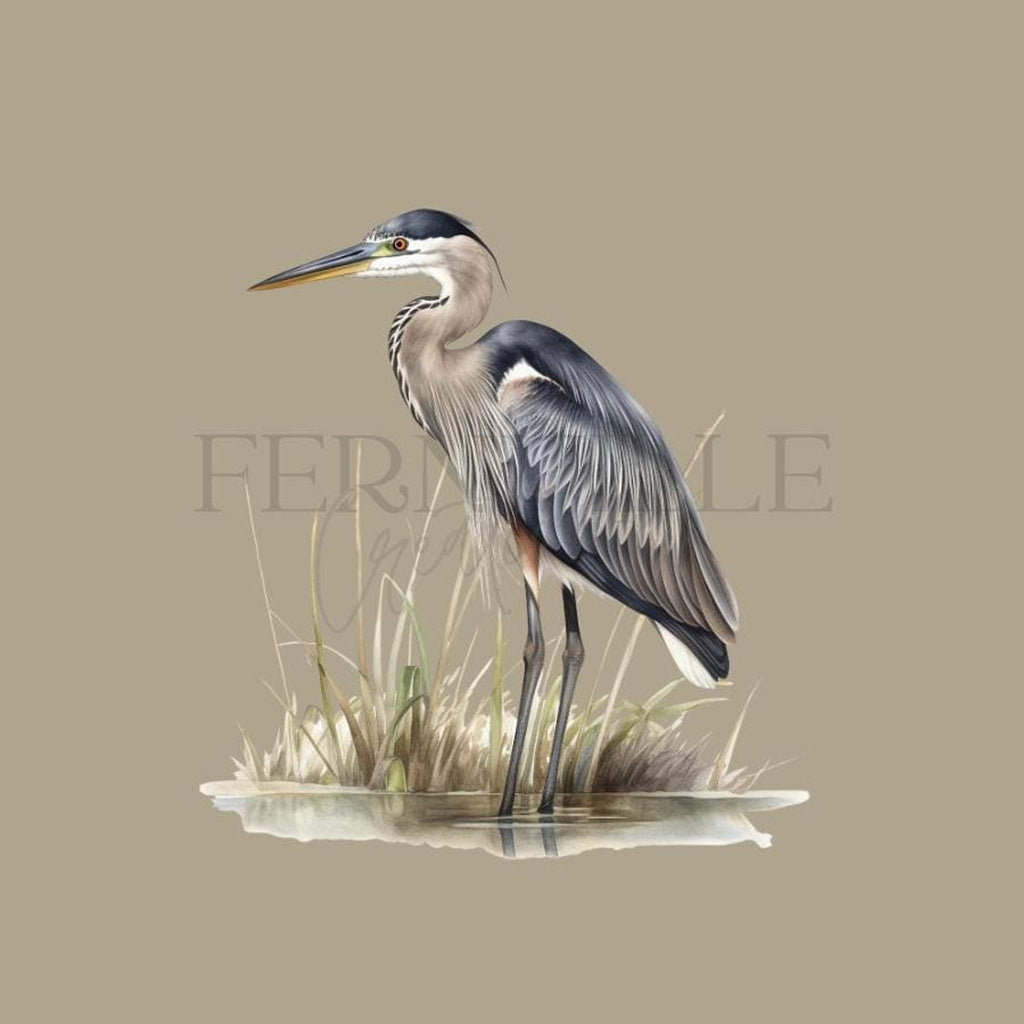 Blue Heron Towel: Plush Bath Decor for Bird Lovers