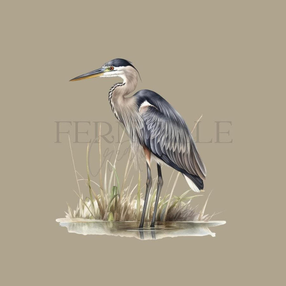 Blue Heron Towel: Plush Bath Decor for Bird Lovers