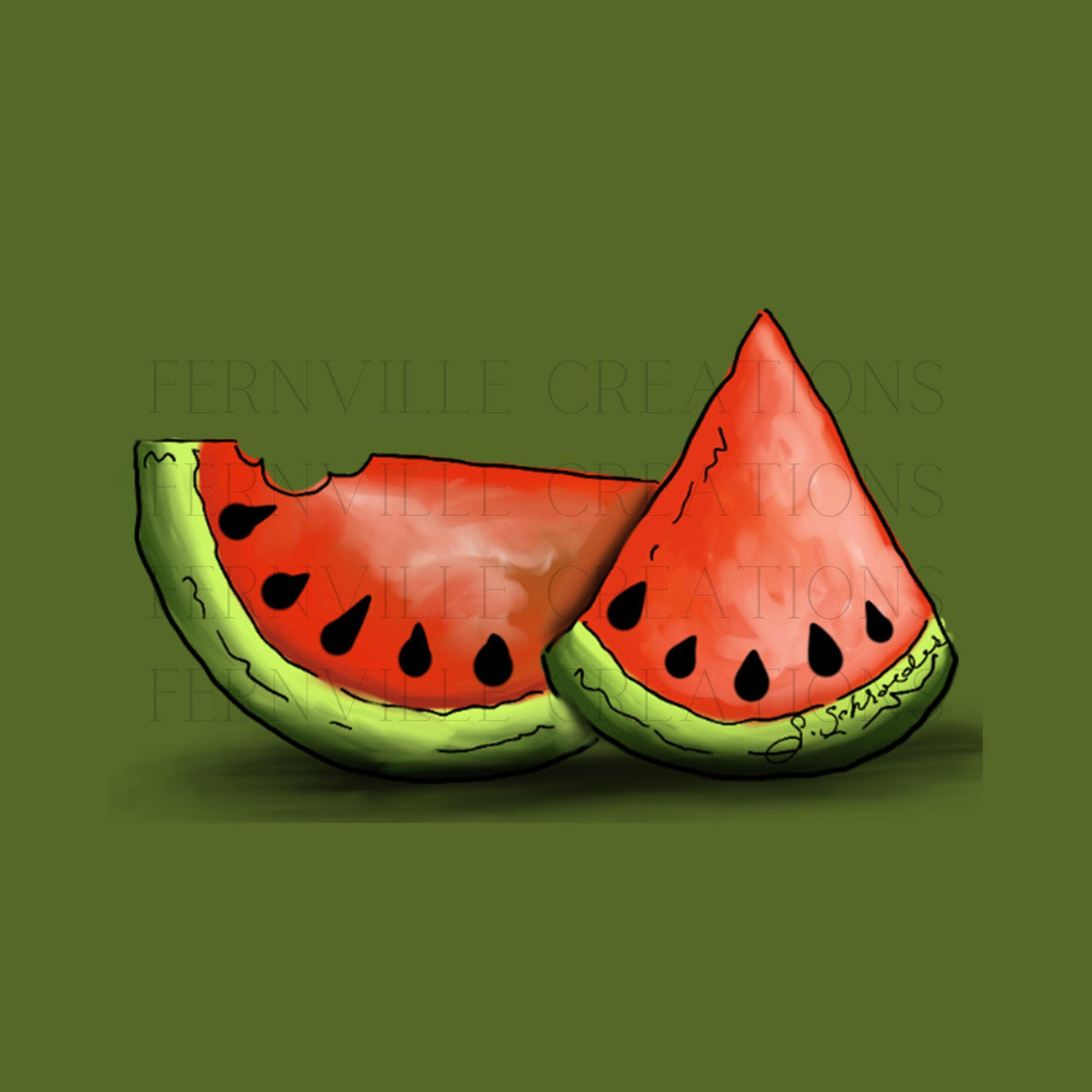 Summer Kitchen Towel with Watermelon Design, Fun Waffle Weave Decor
