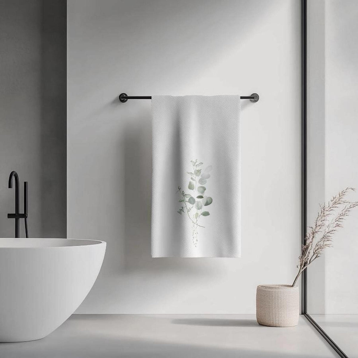Luxury Bath Towel in Eucalyptus: Plush Sheared Polyester & Cotton Terry