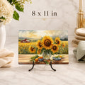 Glass Cutting Board with Sunflower Design, Tempered Charcuterie Tray