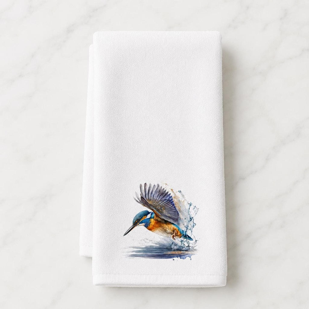 Kingfisher Towel, Decorative Hand with Bird Design for Bathroom