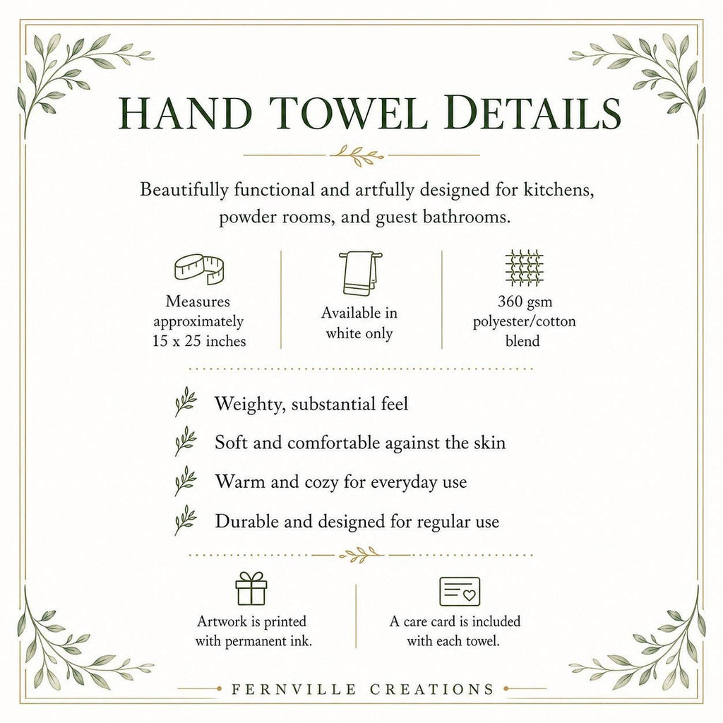 Autumn Hand Towel with Maple Leaf Design, Cozy Guest Bath