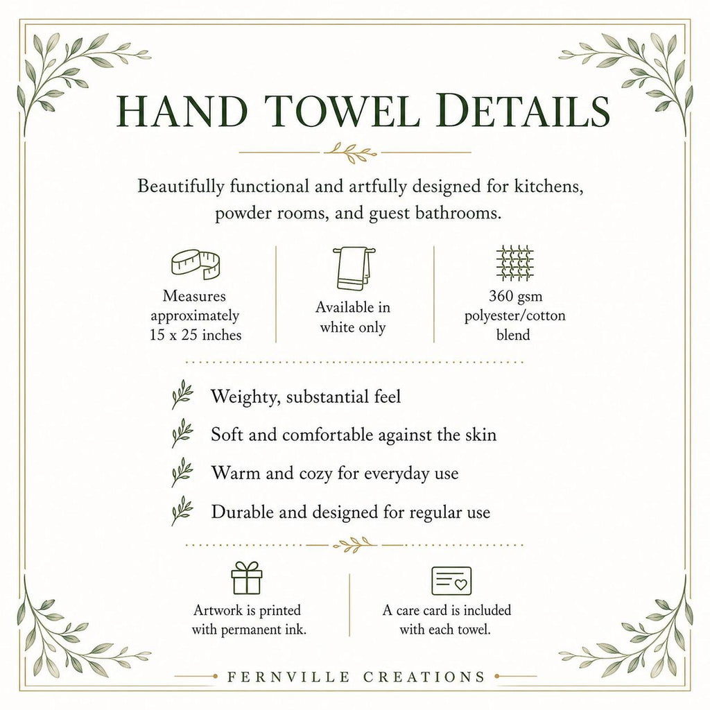 Clover Bath Decor Hand Towel, Botanical Shamrock Design for Spring