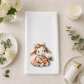 Easter Bunny Towel, Pastel Rabbit Design with Carrots, 15x25 Inches